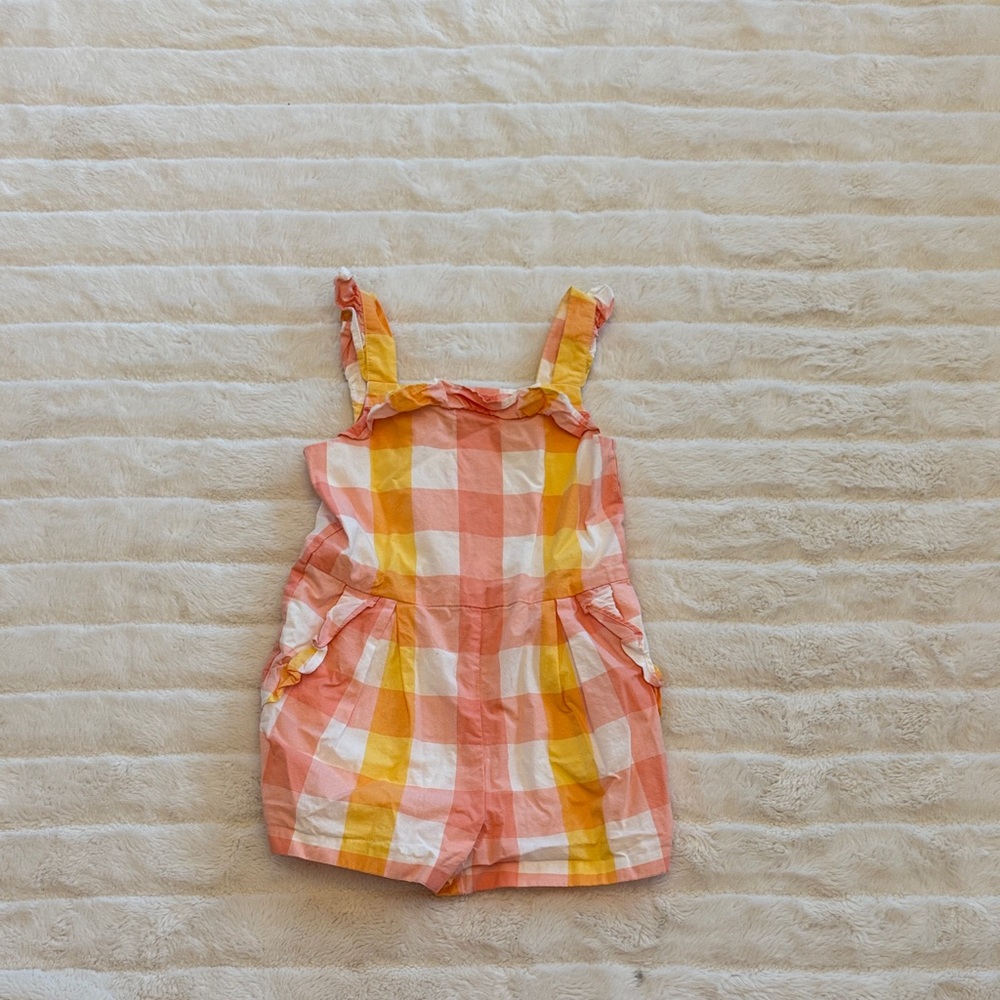 Janie and Jack Pink and Yellow Checkered Romper